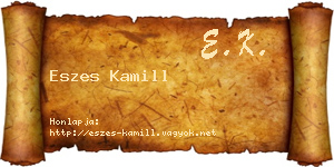 Eszes Kamill névjegykártya